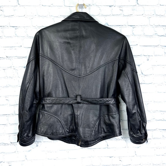 •|•WILSONS LEATHER•| Vintage Black Leather Jacket Thinsulate Insulation - Picture 4 of 16